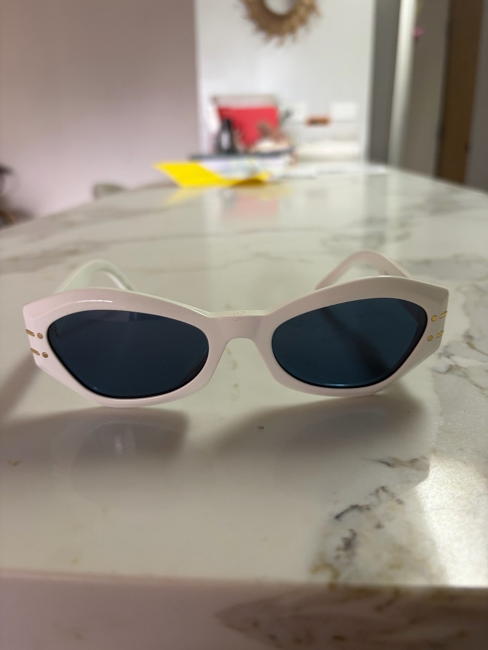 Dior White Cat-Eye Sunglasses - Picture 2 of 5